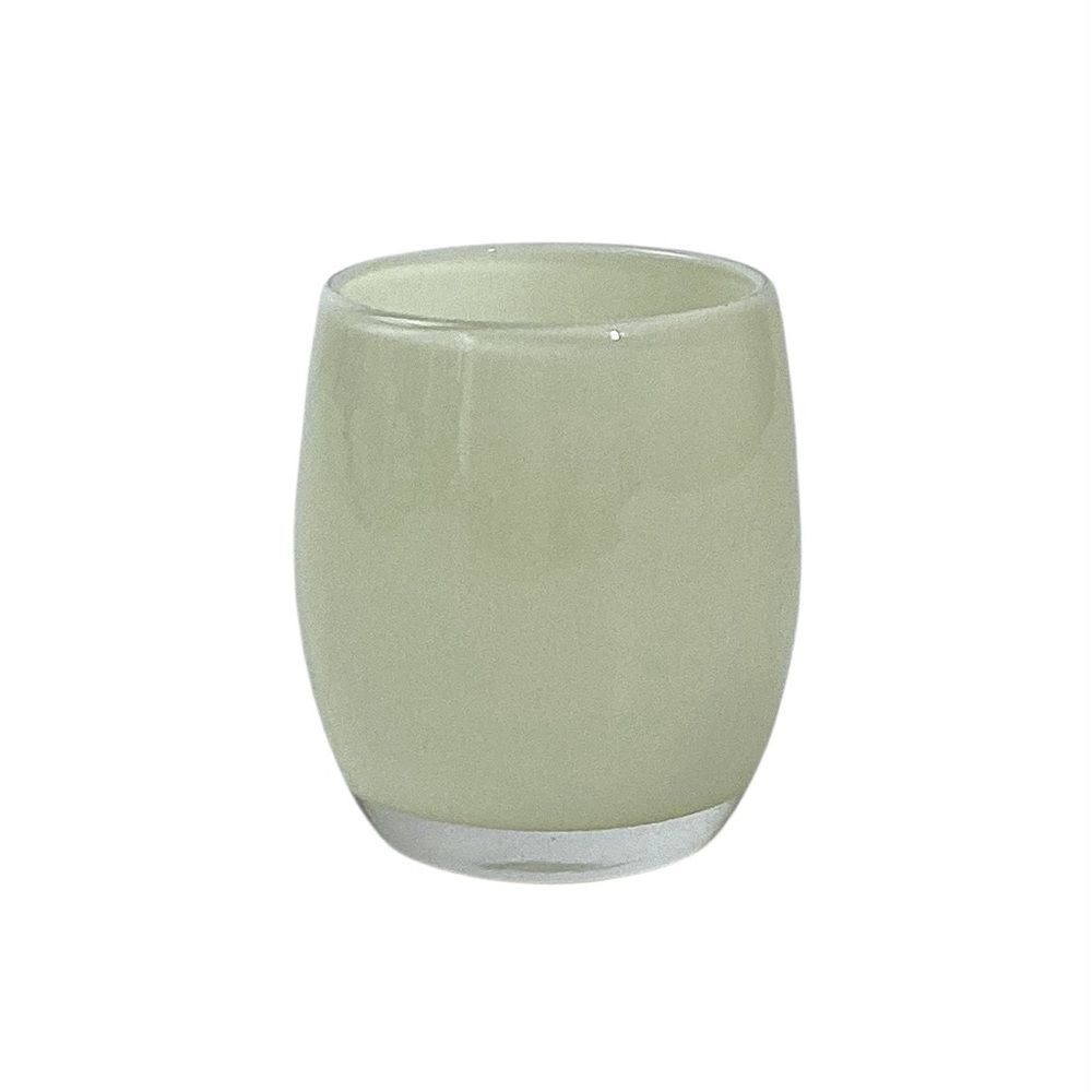Glassybaby Pebble Retired Votive Ivory Cream Hand Blown Candle Holder Rare